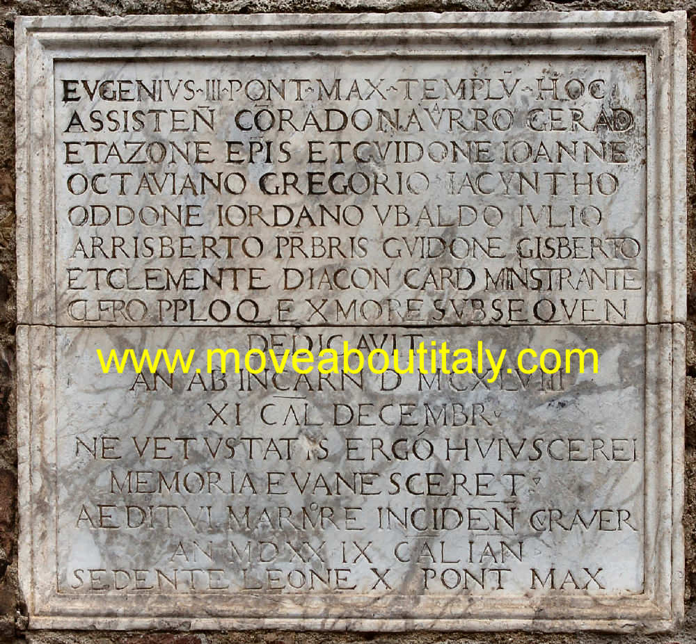 la lapide di Papa Eugenio III