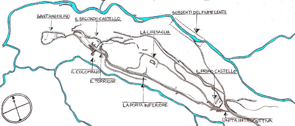 Mappa del sito fotografata alla Vitozza